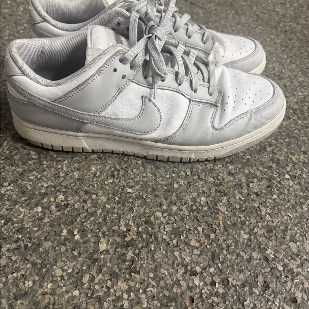 Nike White and Gray Sneakers shoes Dunk